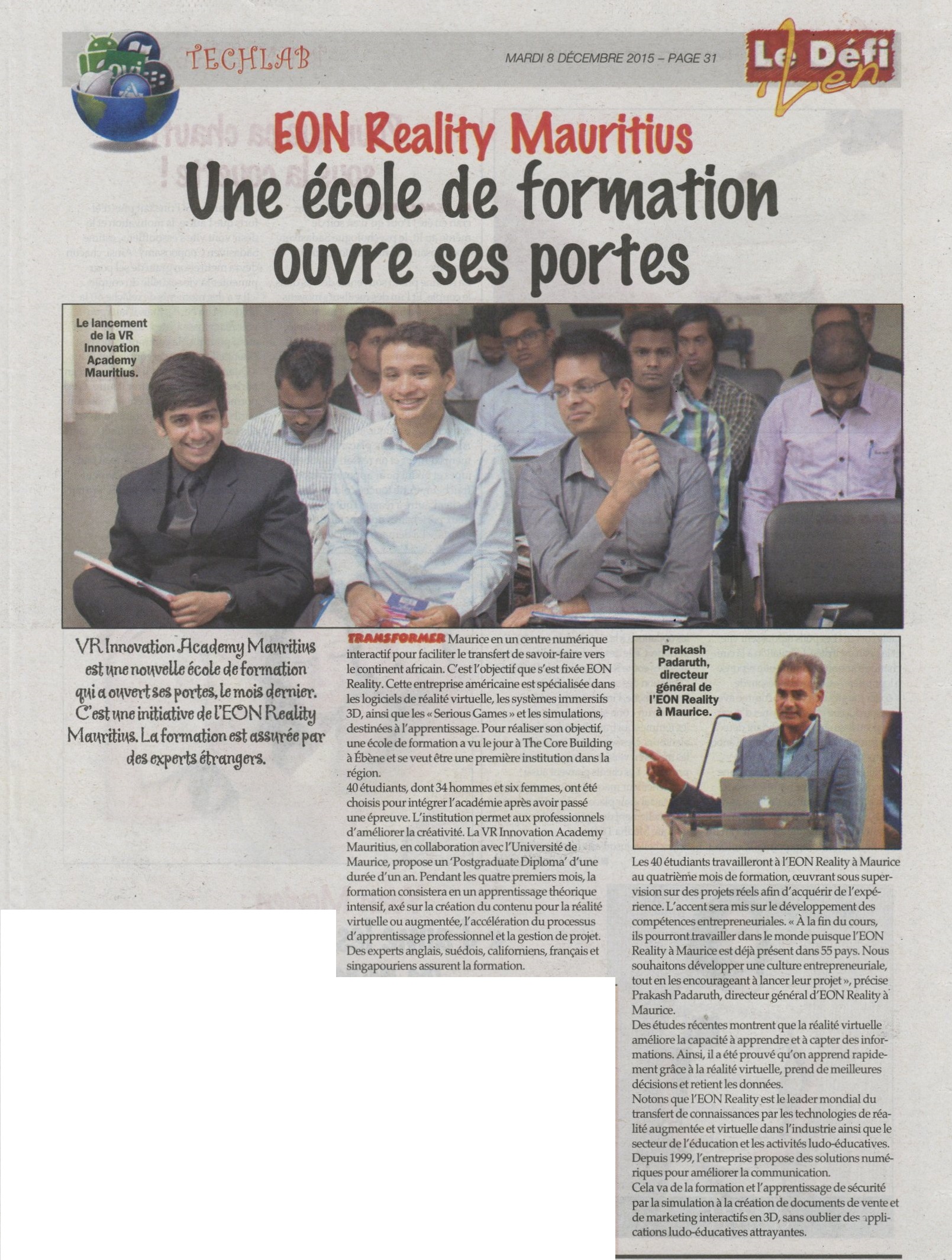 Défi Quotidien (MU) Newsroom:  A transformation school opens its doors