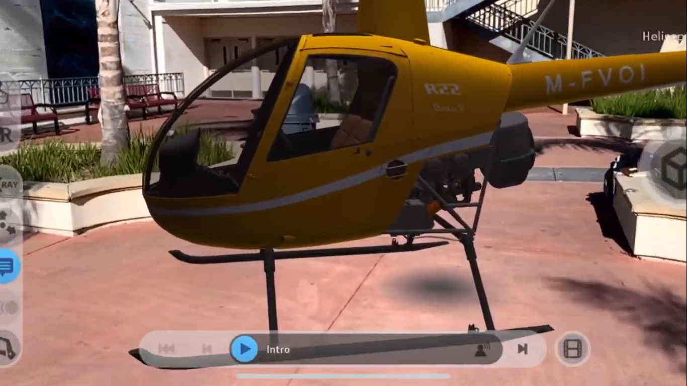 Aircraft Mechanics Learn, Train, Perform and Are Assessed With Lifesize Helicopters In AR