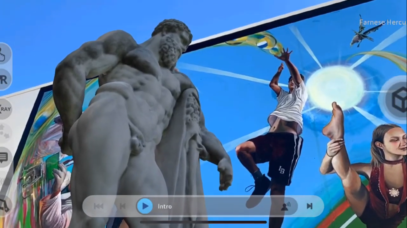 Art Students Merge AR Hercules Sculpture With School Painting