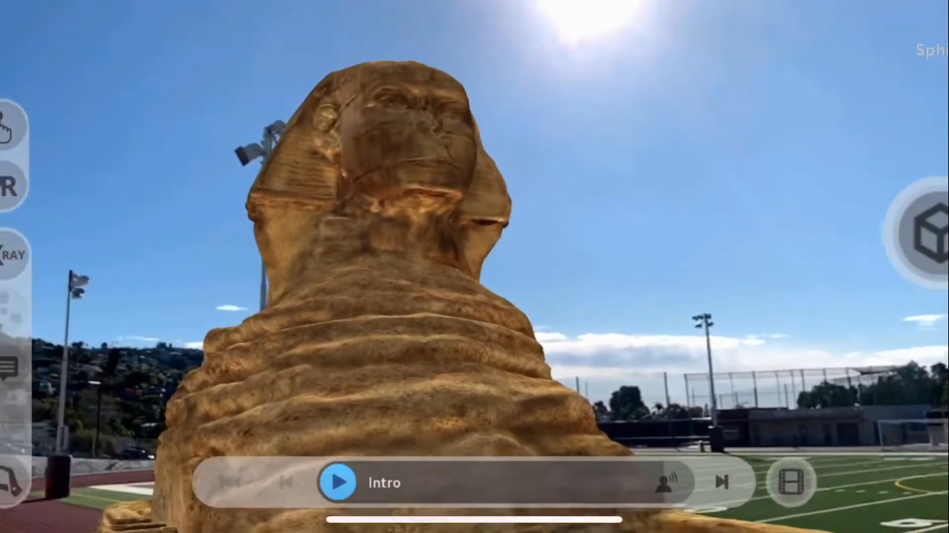 Students Create Sphinx mythical creature in Augmented Reality