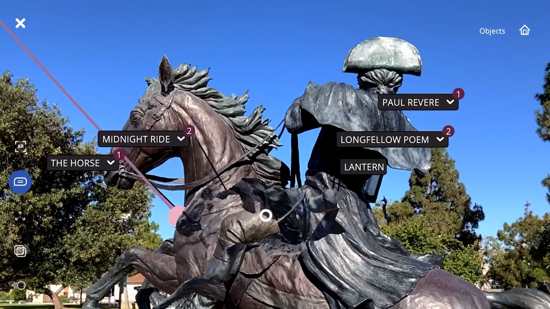 Paul Revere Statue in Heritage Park in City of Cerritos, California