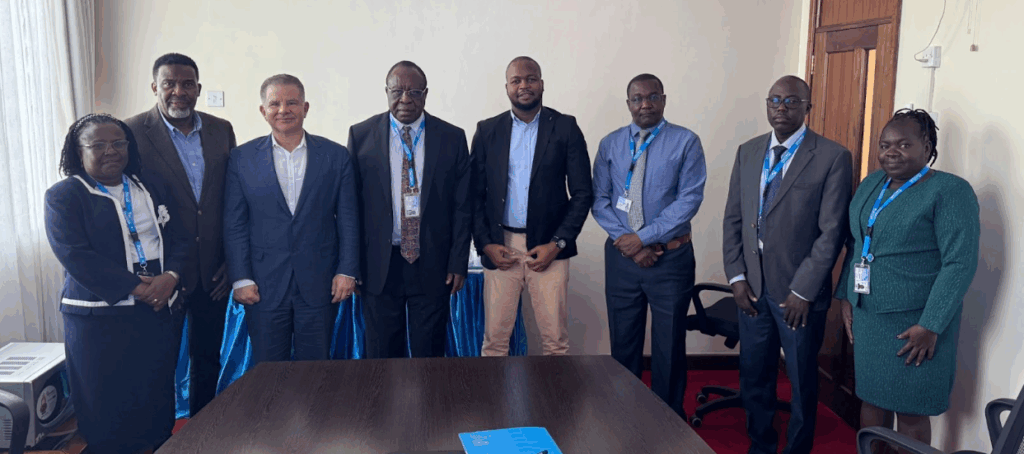 CPA Phylis Mutua, Chief Finance Officer of Daystar University, Ali Amour, Chief Commercial Officer of EON Reality Kenya, Dan Lejerskar, Chairman of EON Reality, Prof. Laban Ayiro, Vice-Chancellor of Daystar University, Aaron Nzau, CEO of EON Reality Kenya, Prof. Samuel Muriithi, Ag. Deputy Vice-Chancellor, Academics, Research and Student Affairs of Daystar University, Prof. Muturi Wachira, Deputy Vice-Chancellor Finance and Planning of Daystar University,, and Magdalene Kyieng, VC's Research Officer of Daystar University, at the signing ceremony, marking the beginning of their strategic partnership to transform education at the leading Kenyan institution.